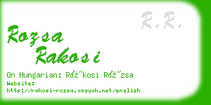 rozsa rakosi business card